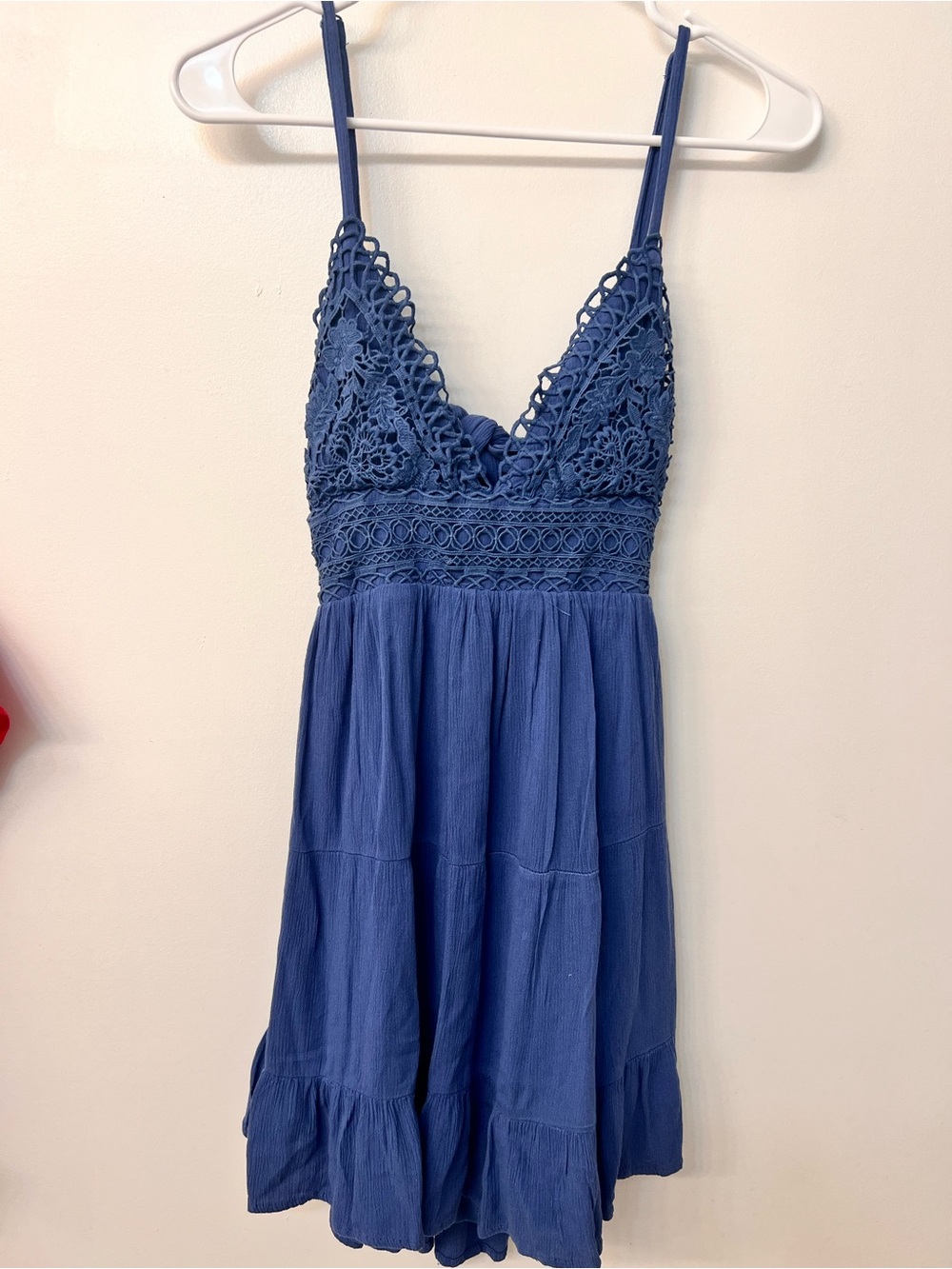 Blue Crochet Bodice beach backless Dress